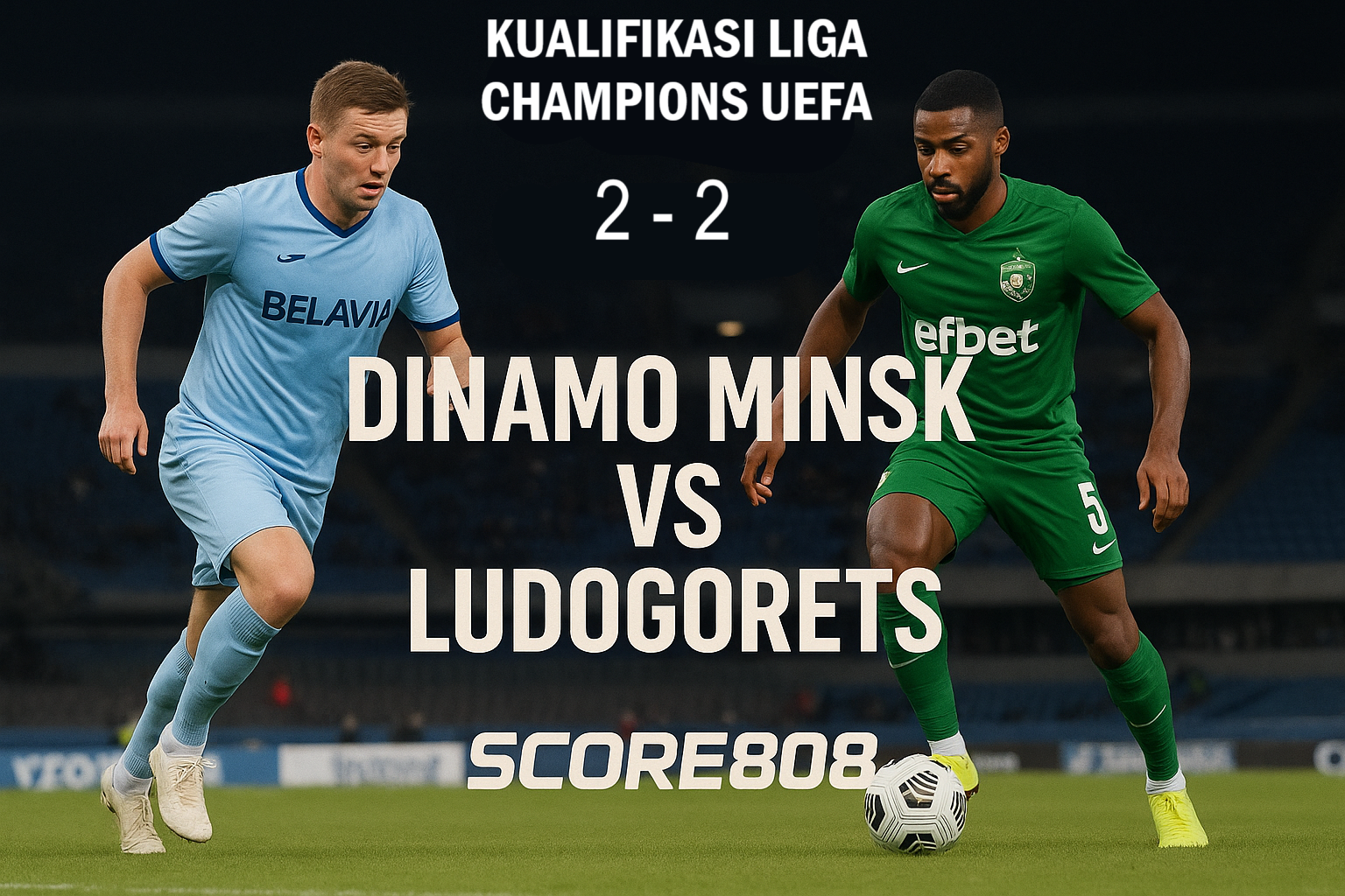 Score808 : Imbang Lagi! Dinamo Minsk vs Ludogorets 2-2 - Pertandingan Seru Dalam Kualifikasi Liga Champions
