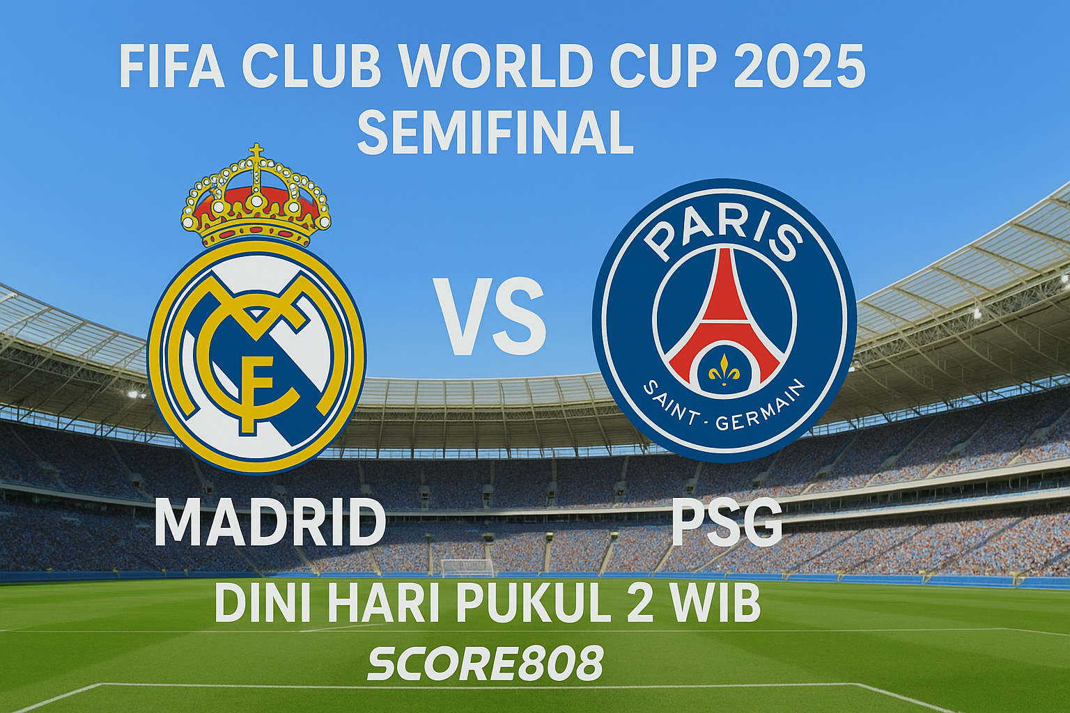 Jangan Tidur Dulu! Real Madrid vs PSG Tayang Jam 2 Pagi di Score808 - FIFA Club World Cup 2025