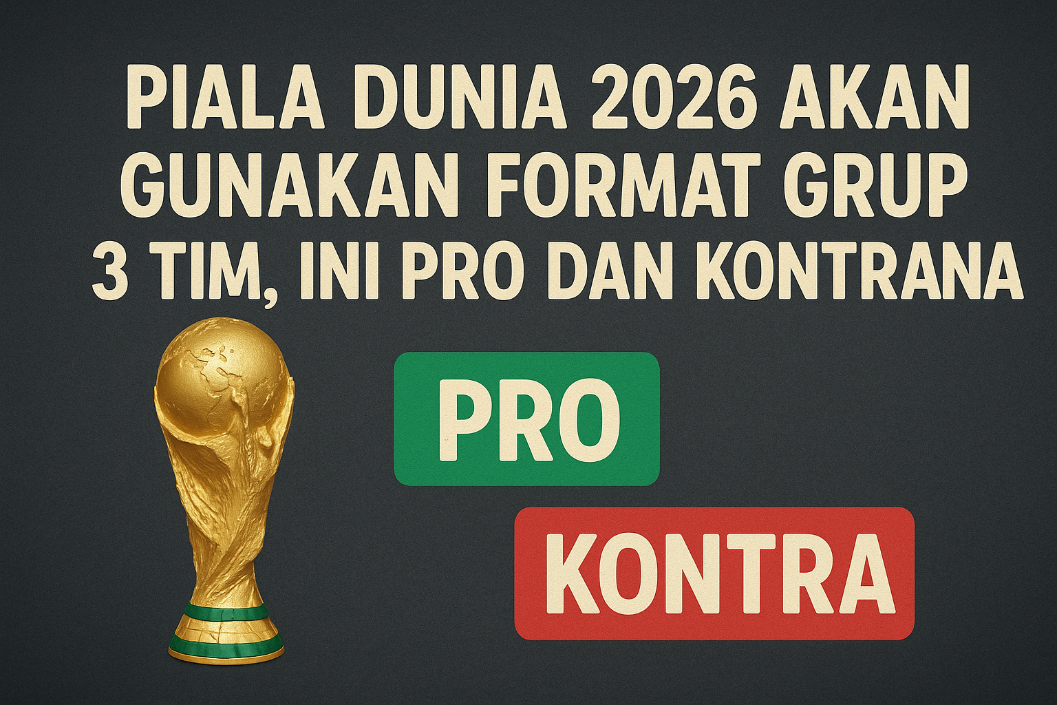 Format Grup 3 Tim di Piala Dunia 2026 Diresmikan – Score808 Sorot Dampaknya