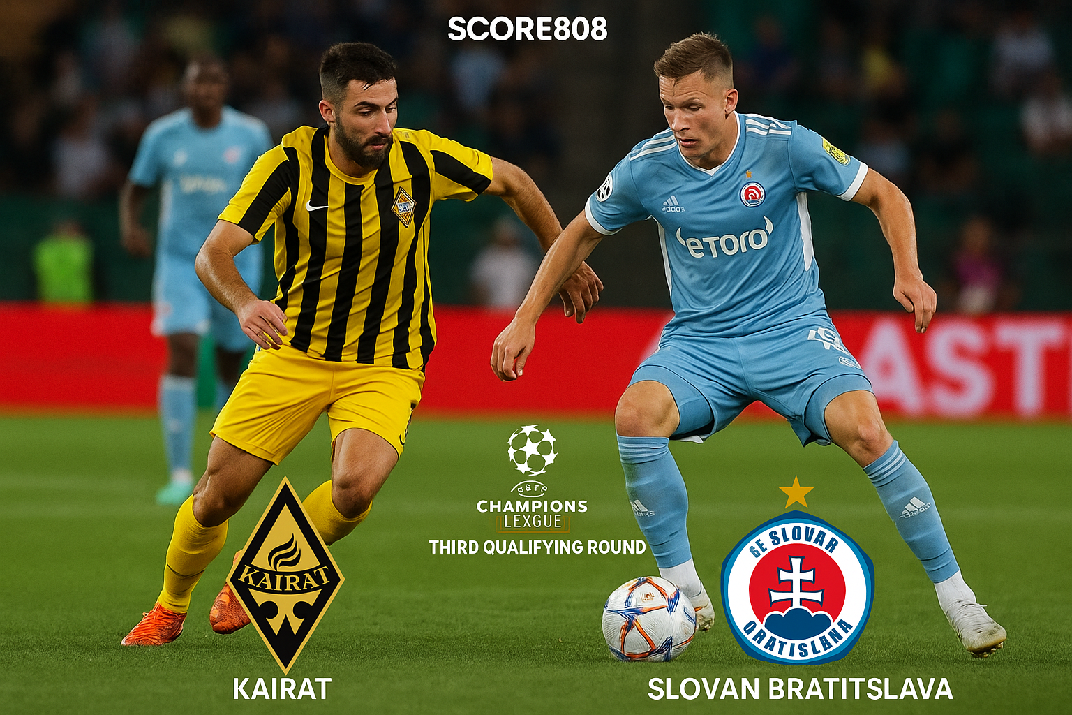 Tonton Live Score808 : Kairat vs Slovan Bratislava Pukul 22.00 WIB – Babak Kualifikasi Ketiga Liga Champions UEFA