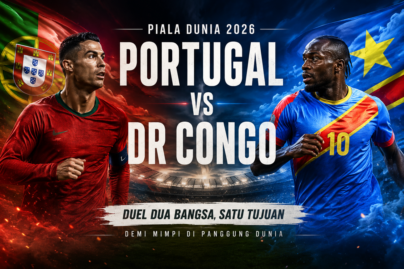 Score808TV Streaming Portugal vs DR Congo Piala Dunia 2026 Dini Hari Ini Pukul 00.00 WIB dengan Duel Sengit Portugal Kontra Wakil Afrika