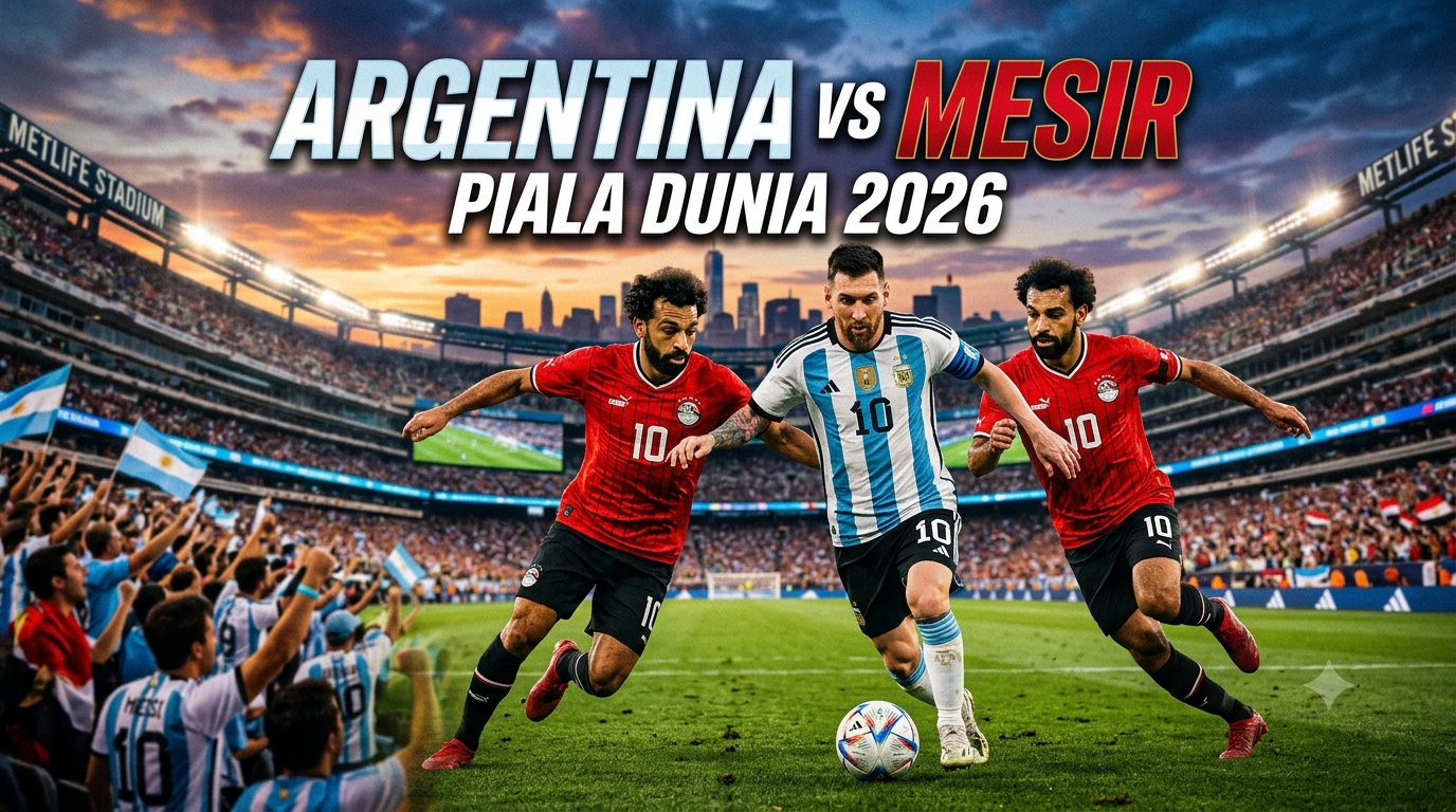 Score808TV Streaming Argentina vs Mesir Piala Dunia 2026 Malam Ini Pukul 23.00 WIB, Saksikan Duel Babak 16 Besar yang Dipenuhi Ambisi Meraih Tiket Delapan Besar